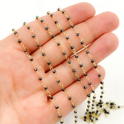 Hematite Gold Plated Wire Chain.